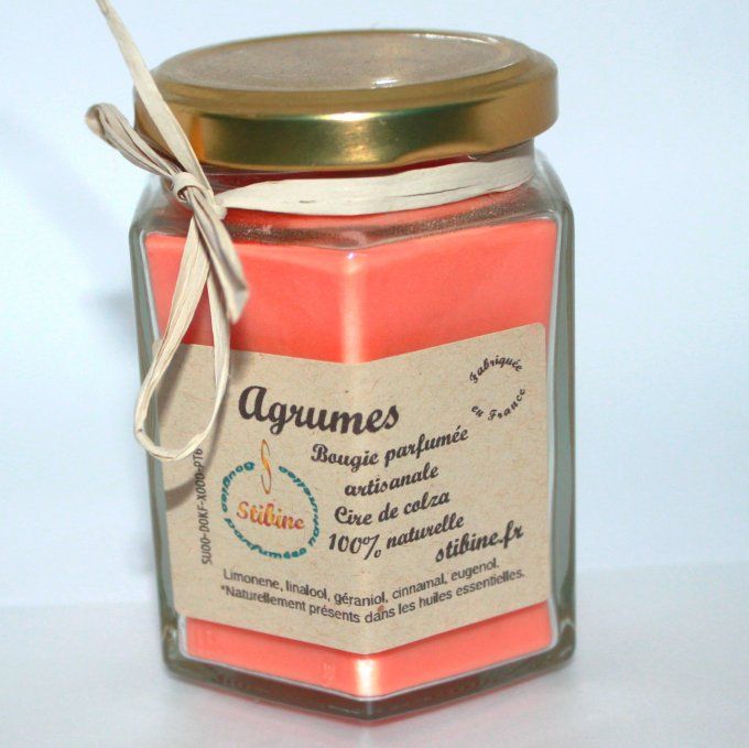 Bougie artisanale végétale agrumes