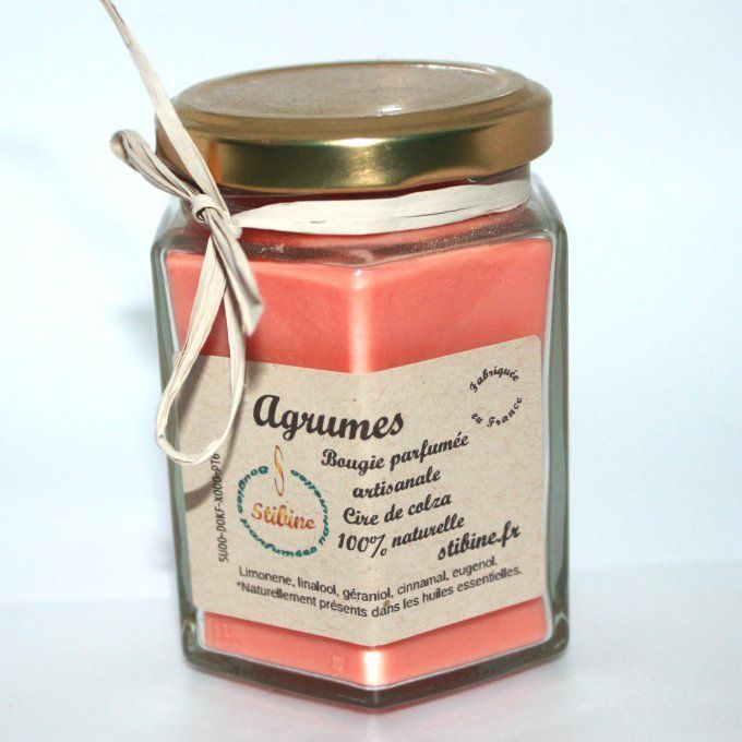 Bougie artisanale végétale agrumes