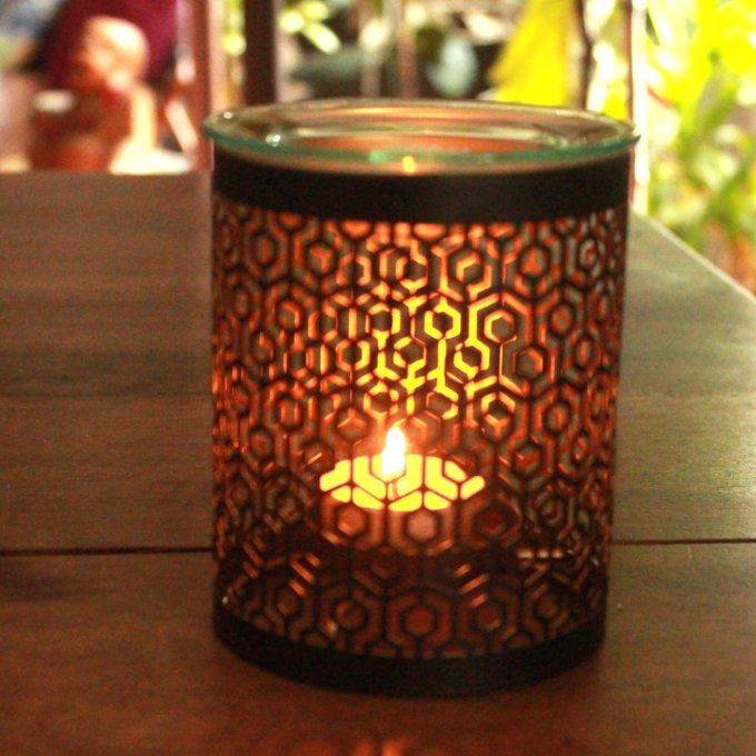 Brûle-parfum: Métal géométrique